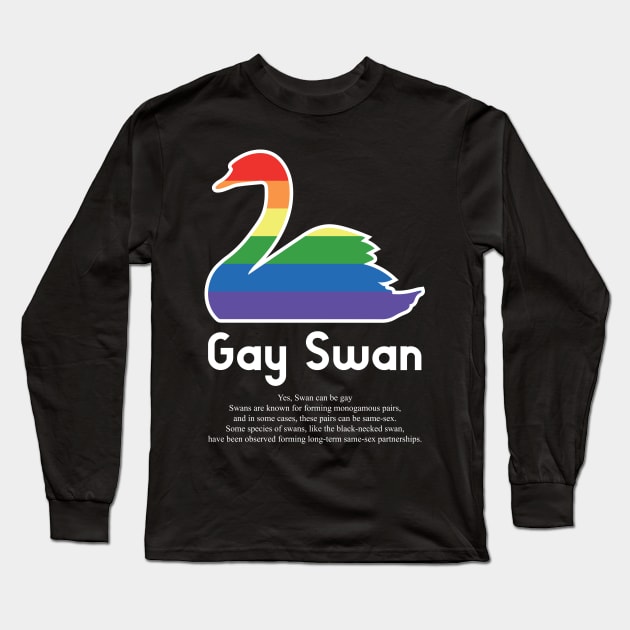 Gay Swan G3w - Can animals be gay series - meme gift t-shirt Long Sleeve T-Shirt by FOGSJ